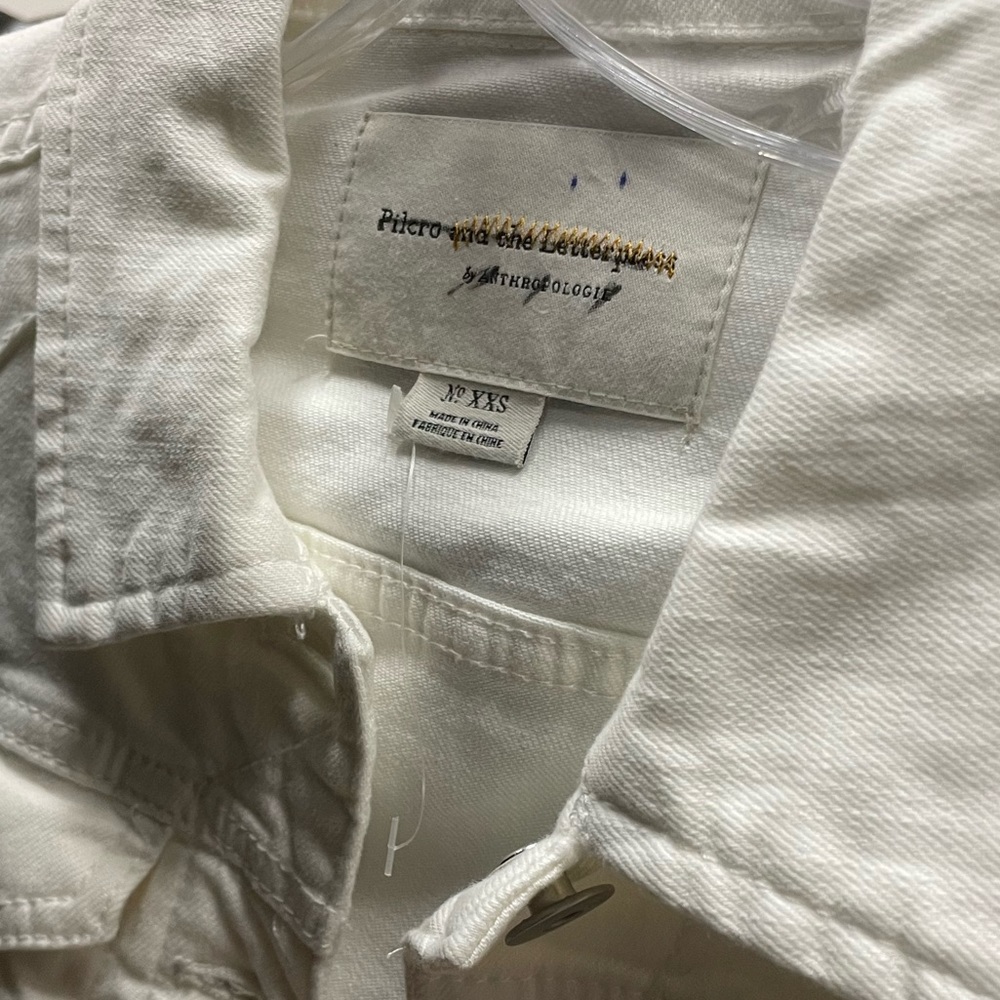 White Denim Anthropologie Jacket sz XXS | Pilcro and the letterpress - Picture 3 of 3